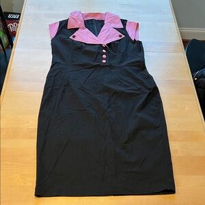 Hell Bunny Vixen black pink rockabilly dress 3x